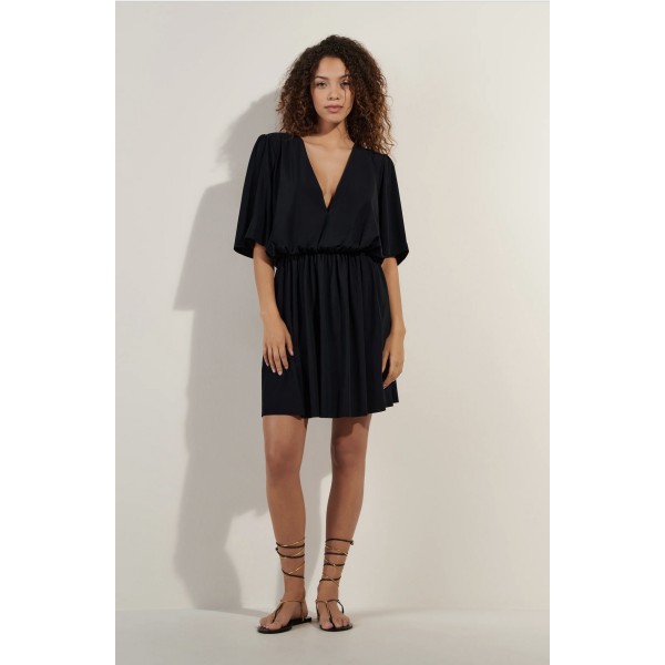DOCCI NOIR / ROBE EVASEE MANCHES AMPLES