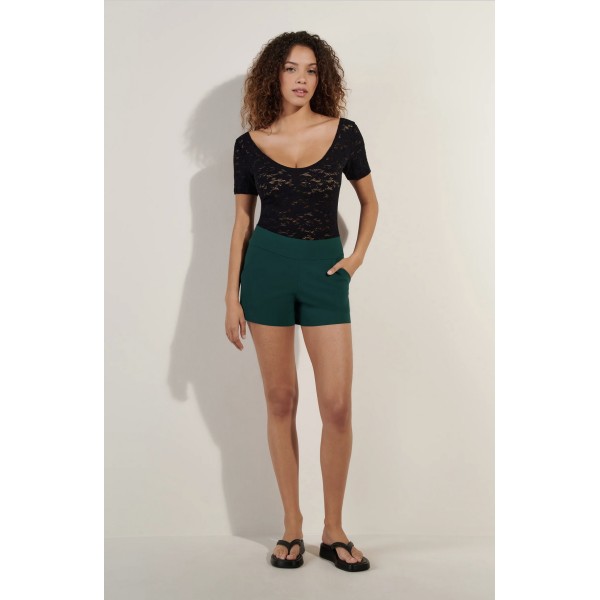 YANN NOIR / T-SHIRT DENTELLE COL ROND