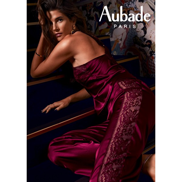 MIDNIGHT WHISPER / PANTALON SOIE CRIMSON RED