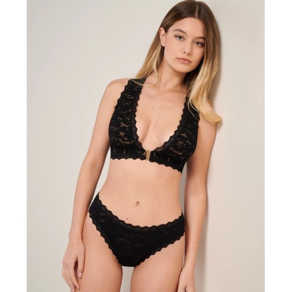 SHERYL NOIR/ SOUTIEN-GORGE EN RESILLE DENTELLE