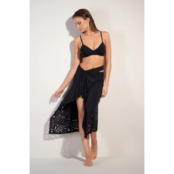 PYTH NOIR/ PAREO LONG MULTI-POSITIONS