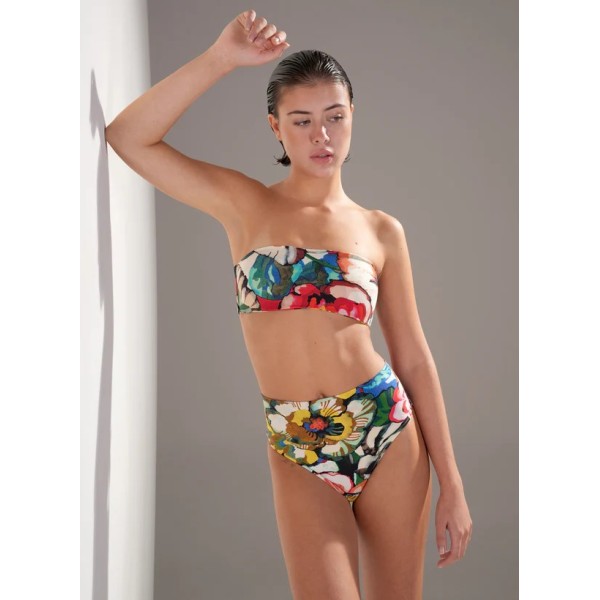 TOBAGO FLOWERS/ Culotte de bain taille haute