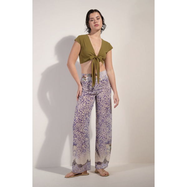 ASSIA CUBA / PANTALON VOILE SEMI-TRANSPARENT