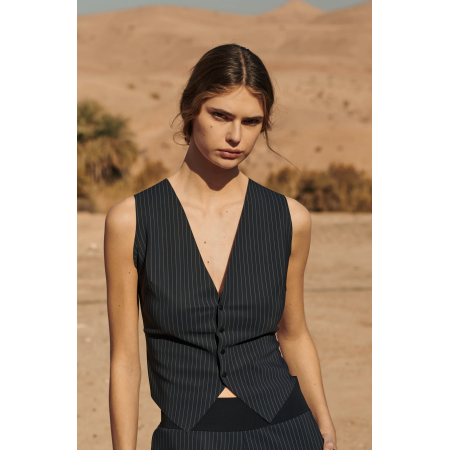 GABIE / GILET NOIR-RAYE