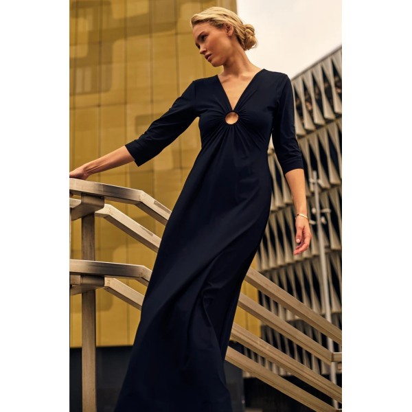 CARMENN NOIR / ROBE LONGUE MANCHES 3/4