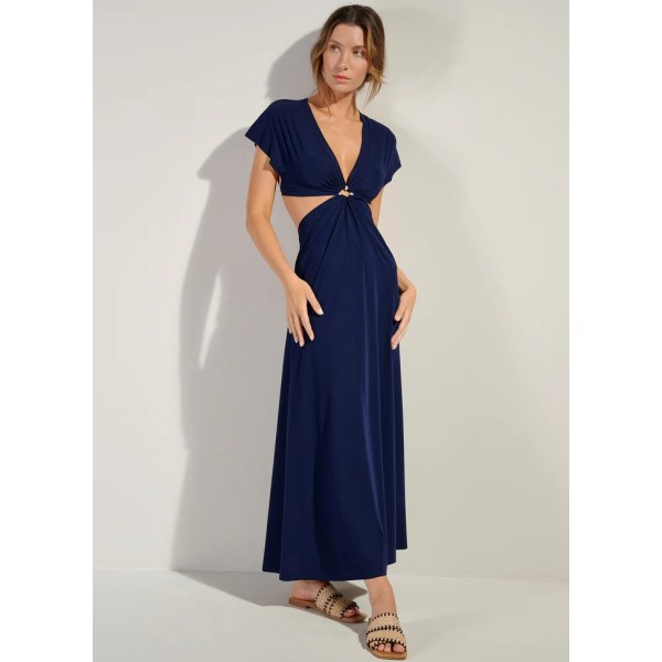 RISLENE MARINE / ROBE LONGUE ÉVASÉE