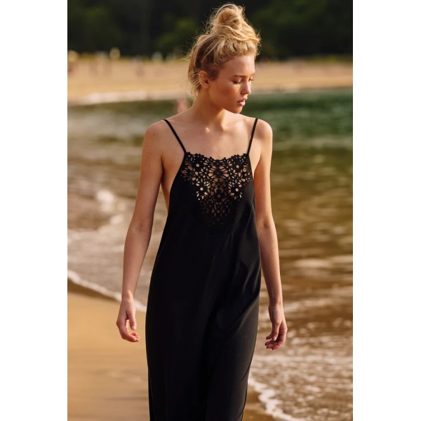 ROSALYS NOIR / ROBE BRETELLES AMPLE