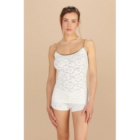 SPENCER ECUME / Top dentelle & Lurex